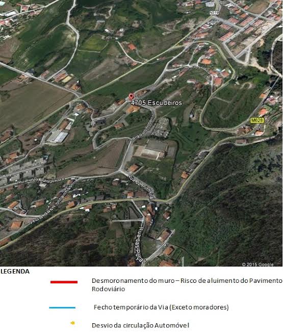 Mau tempo condiciona circulação na estrada municipal 628 Escudeiros/Joane