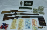 GNR detém dois homens posse de quatro armas, droga e dinheiro em Vieira do Minho