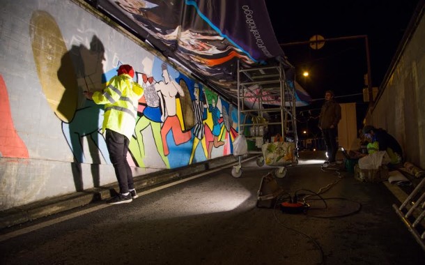 ‘Toca a Pintar’ transforma túnel do Campo da Vinha em obra de arte; iniciativa integra programa da Capital Ibero- Americana da Juventude