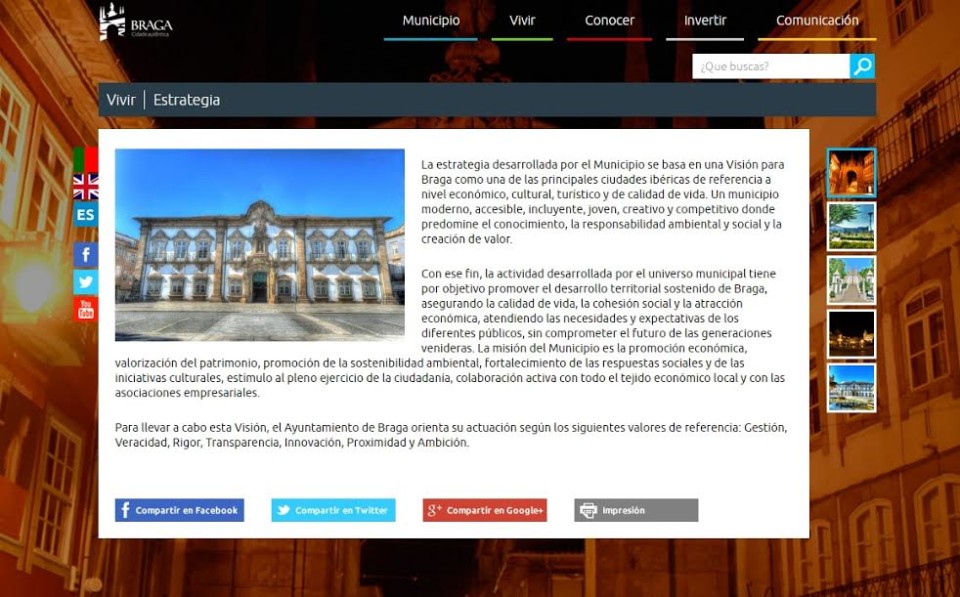Portal da Câmara de Braga já disponível em inglês e espanhol