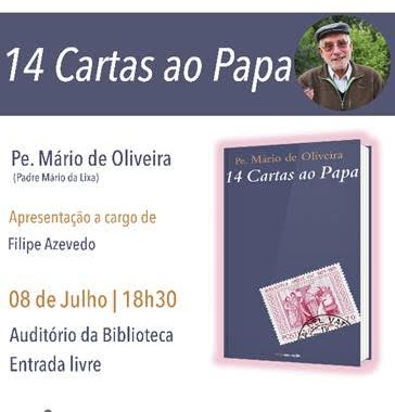 Padre Mário da Lixa apresenta em Braga livro ‘14 Cartas ao Papa’ (dia 8)
