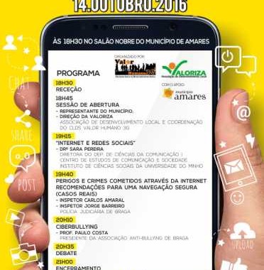 O uso da internet e os seus riscos é tema de sessão pública no auditório da Câmara de Amares na próxima sexta-feira