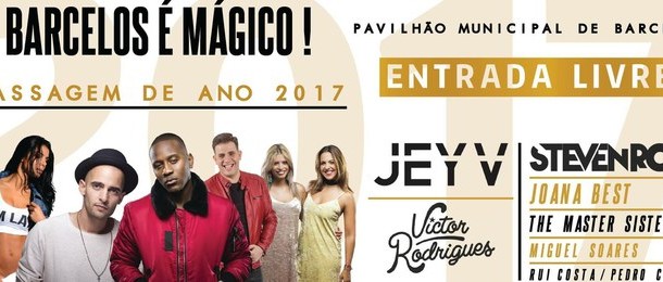 Passagem de ano de Barcelos gratuita com Jey V e Victor Rodrigues