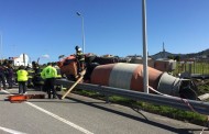 Despiste de camião com betoneira causa ferido grave em Braga