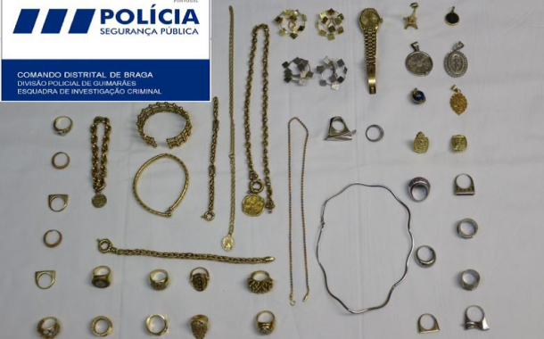 GNR de Guimarães deteve suspeito de furto de 300 mil euros em objectos de ouro