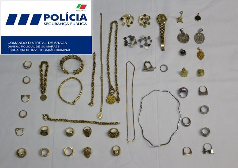 GNR de Guimarães deteve suspeito de furto de 300 mil euros em objectos de ouro