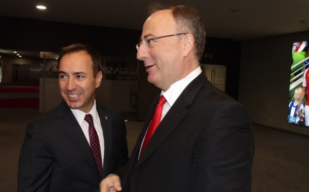 José Manuel Fernandes e Martinho Gonçalves na visita à Cidade Desportiva do SC Braga
