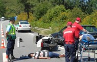 PÓVOA DE LANHOSO: GNR e Bombeiros simulam acidentes para alertar motociclistas e não só