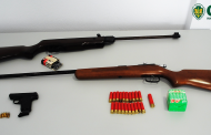 Cabeceiras de Basto: GNR apreende armas de fogo e várias munições
