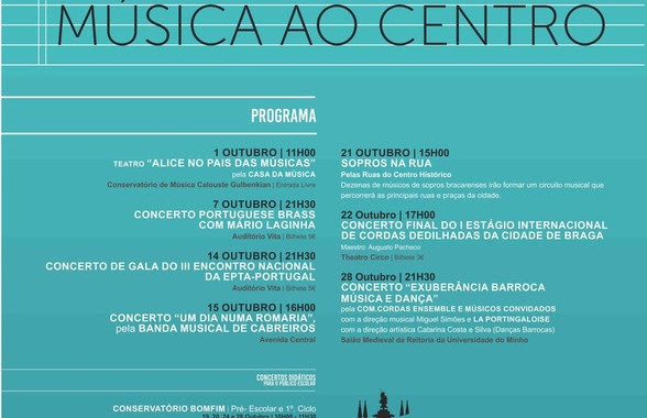 BRAGA: Cidade recebe mais um ‘Música ao Centro’ (OUT)