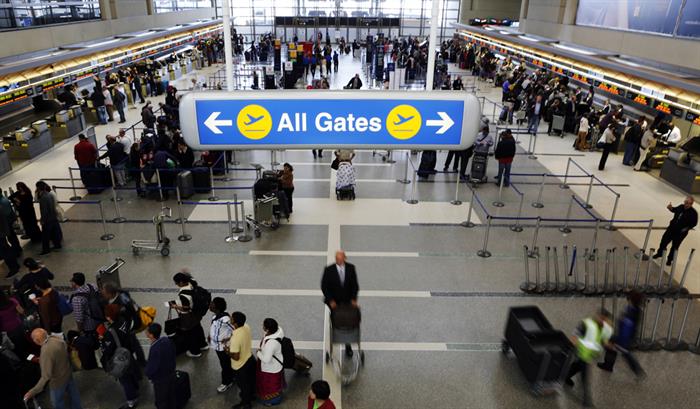 Passageiros de voos para os EUA sujeitos a 