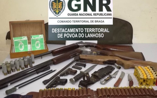 GNR apreende ‘arsenal’ em Vieira do Minho