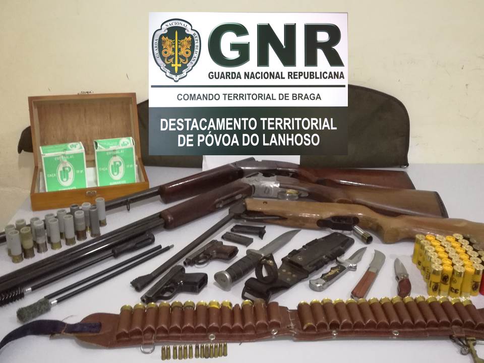GNR apreende ‘arsenal’ em Vieira do Minho