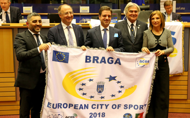 Braga recebe em Bruxelas título de Cidade Europeia do Desporto 2018 na companhia de José Manuel Fernandes