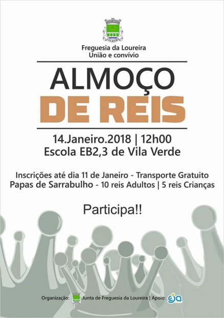 VILA VERDE: Junta da Loureira promove Almoço de Reis no dia 14