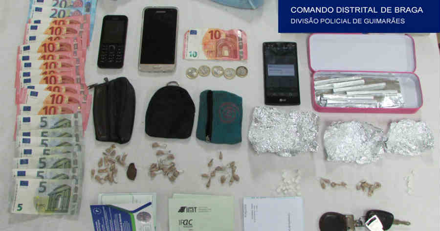 PSP de Famalicão detém dois suspeitos de tráfico de droga com destino a França