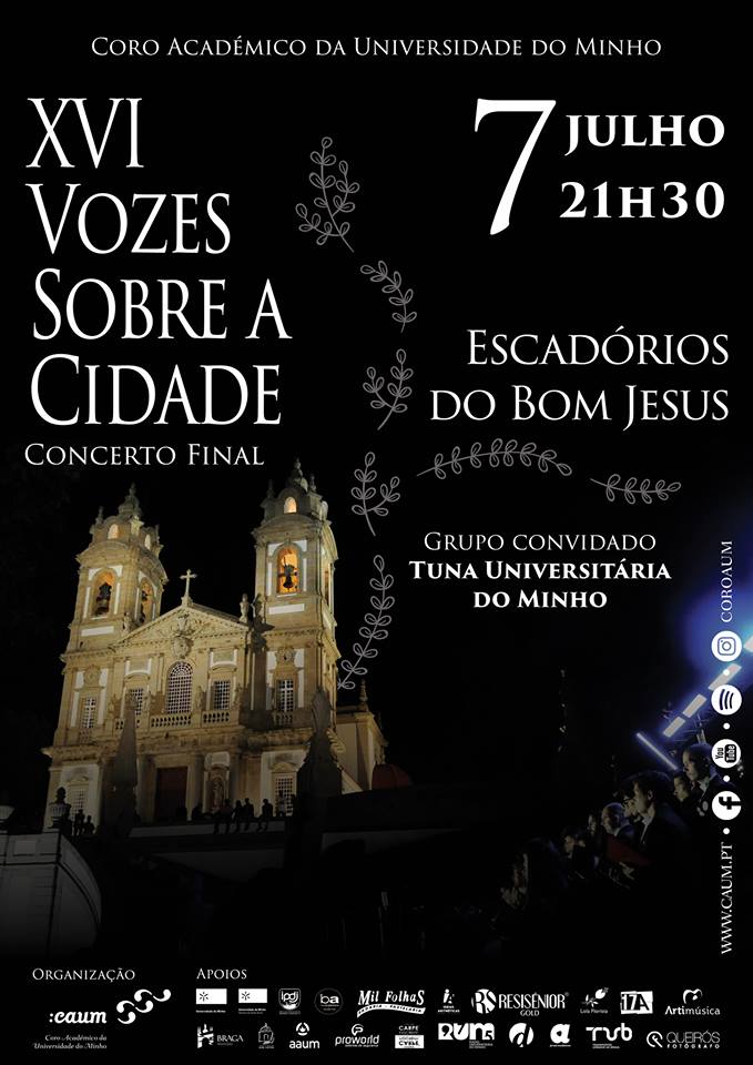 Coro Académico da UMinho leva vozes sobre Braga aos escadórios do Bom Jesus (7 JUL)