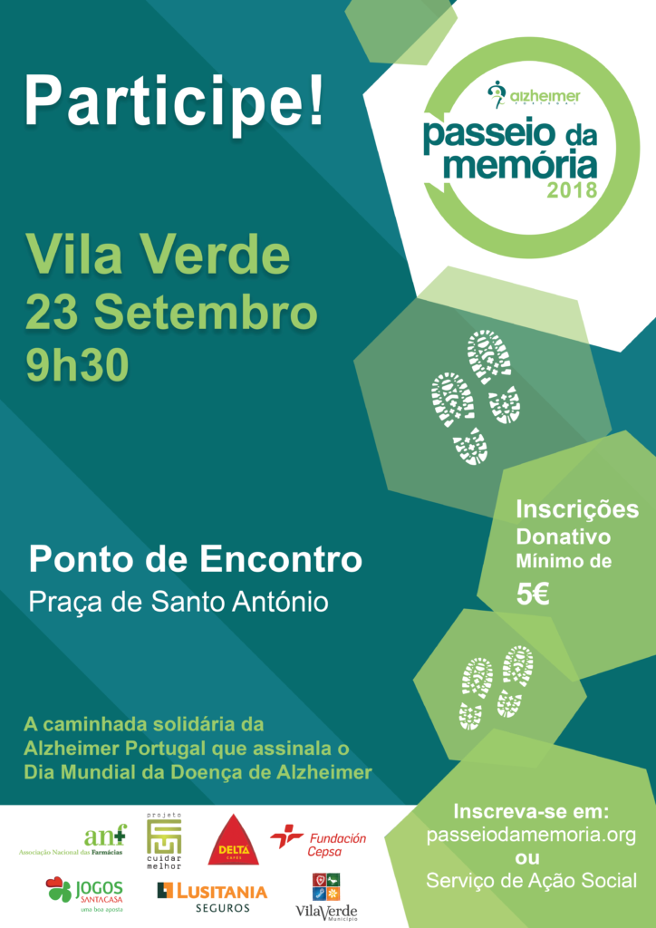 VILA VERDE: Caminhada Solidária da Alzheimer Portugal no dia 23 de Setembro
