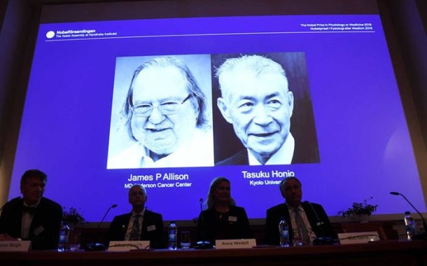 Prémio Nobel da Medicina atribuído a James P. Allison e Tasuku Honjo