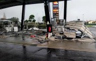 Depressão Helena: Bomba de gasolina em Esposende destruída devido ao vento