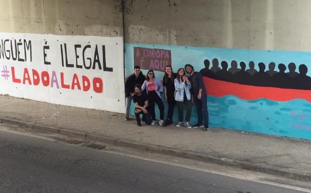 Bloco de Esquerda de Braga pinta mural pelos Direitos Humanos