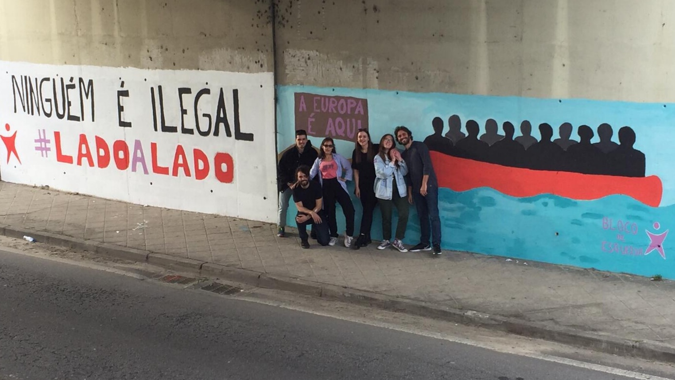 Bloco de Esquerda de Braga pinta mural pelos Direitos Humanos