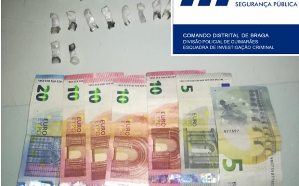 PSP de Guimarães detém suspeito de tráfico de droga