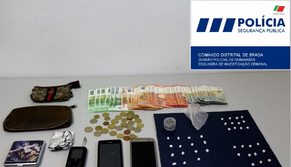 PSP de Guimarães detém homem suspeito de tráfico de droga