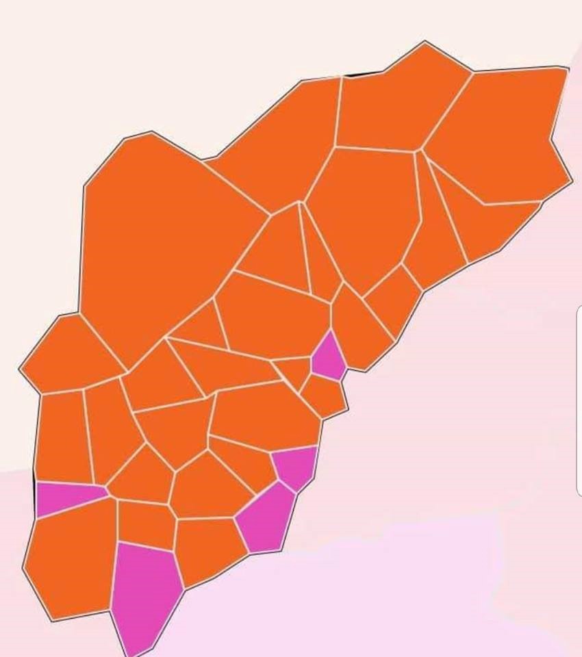 ELEIÇÕES - Vila Verde: Cinco pontos rosa num mapa laranja que sai das Legislativas