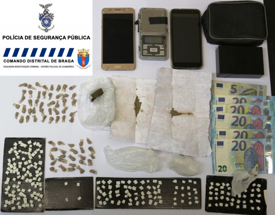 PSP detém homem e mulher na posse de 280 doses de droga em Guimarães