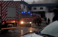 Fábrica destruída pelas chamas em Famalicão