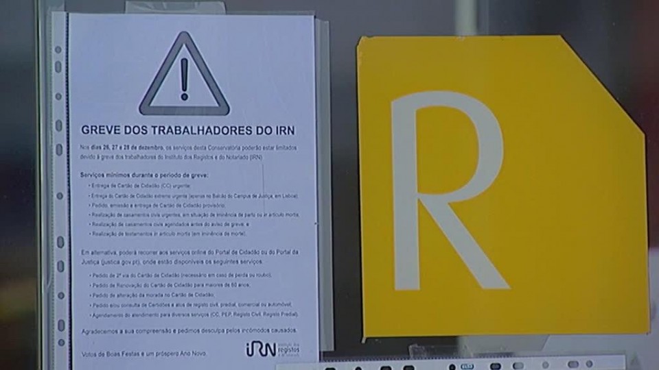 Trabalhadores dos Registos em greve até sábado