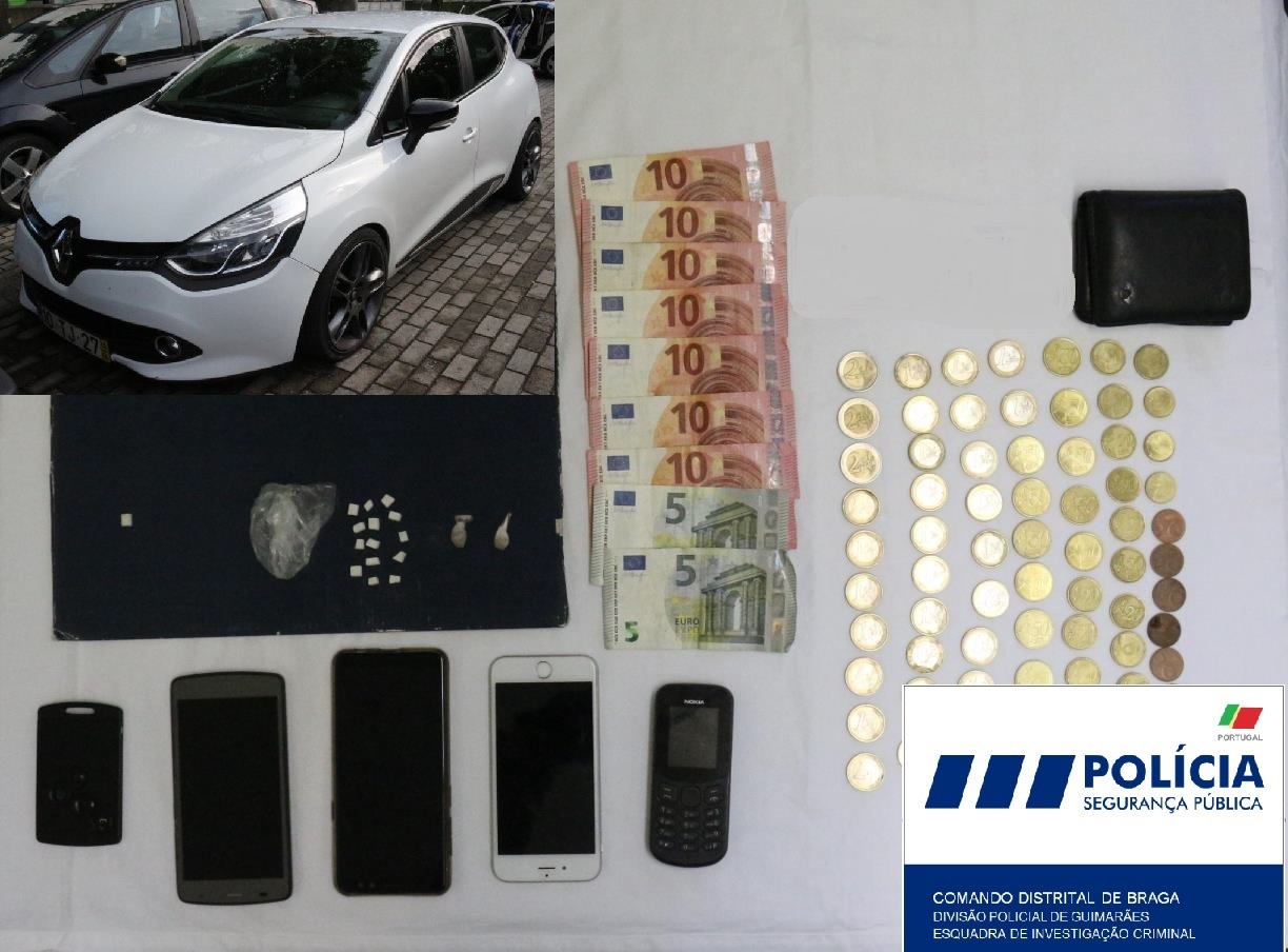 PSP deteve suspeita de tráfico após perseguição automóvel em Guimarães