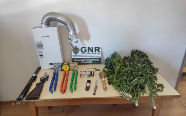 GNR deteve dois homens por tráfico de droga e posse de armas proibidas em Valença e Cerveira
