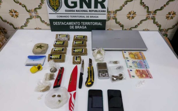 GNR detém homem com quase duas mil doses de droga em Barcelos