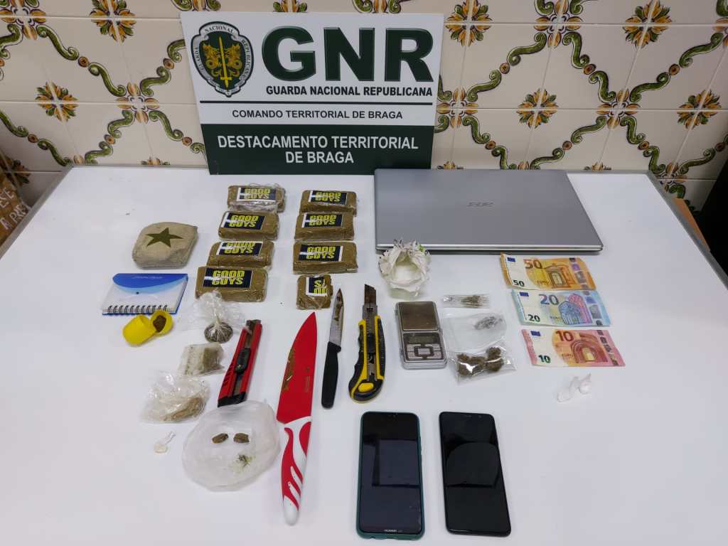 GNR detém homem com quase duas mil doses de droga em Barcelos