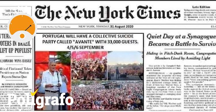 Capa do jornal The New York Times que circula nas redes sociais sobre Festa do Avante! é falsa