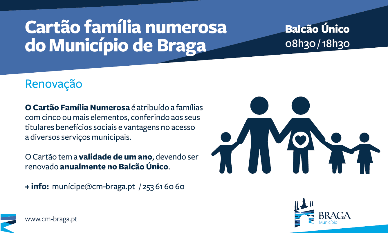 Braga. Renovação do Cartão Família Numerosa em curso