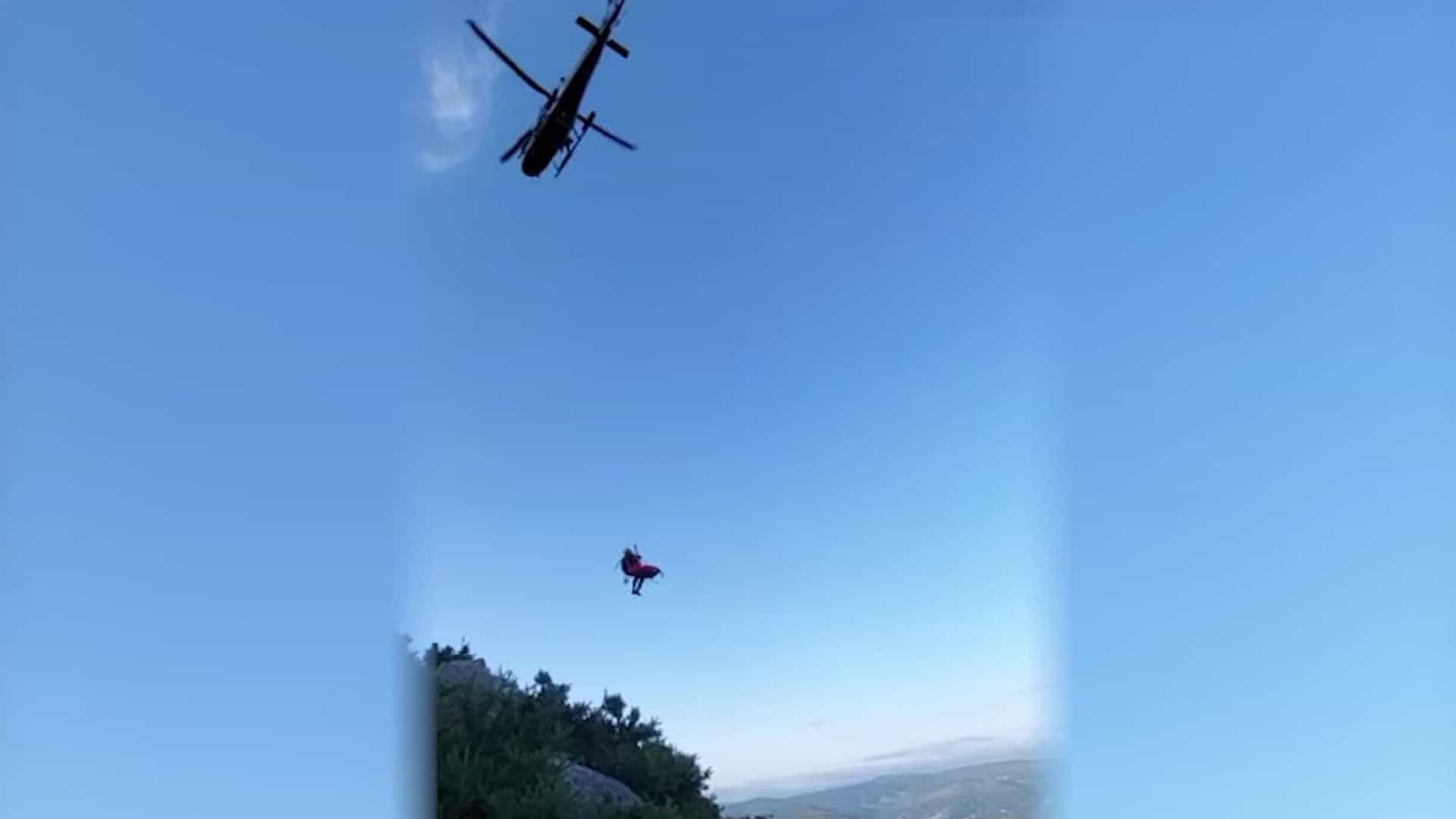 Força Aérea resgata mulher que ficou ferida após queda em Ponte de Lima (c/vídeo)