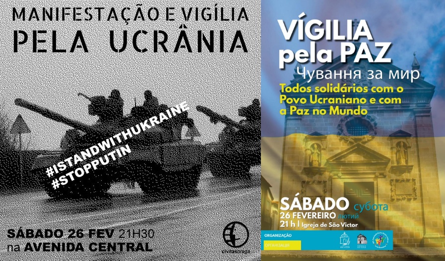 Braga em vigília pela paz na Ucrânia este sábado