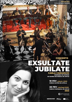 Esposende recebe duplo concerto com soprano Carla Caramujo e o Ensemble de Sopros da Banda de Antas (19 e 20 FEV)