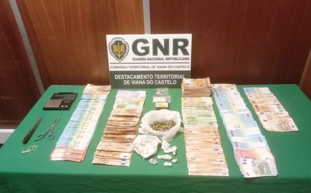 GNR apreende 55 mil euros em detenção por tráfico em Viana do Castelo