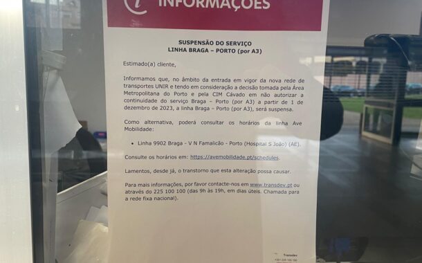 CDU exige “reposição imediata” da carreira Braga-Porto pela A3
