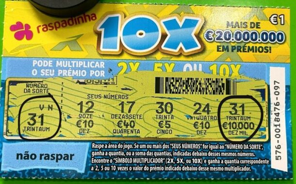 Raspadinha de 1 euro ‘vale’ 10 mil em quiosque de Guimarães
