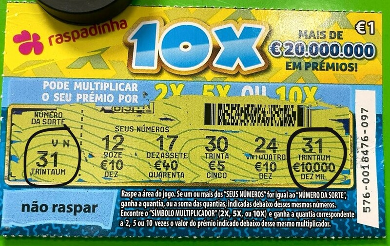 Raspadinha de 1 euro ‘vale’ 10 mil em quiosque de Guimarães
