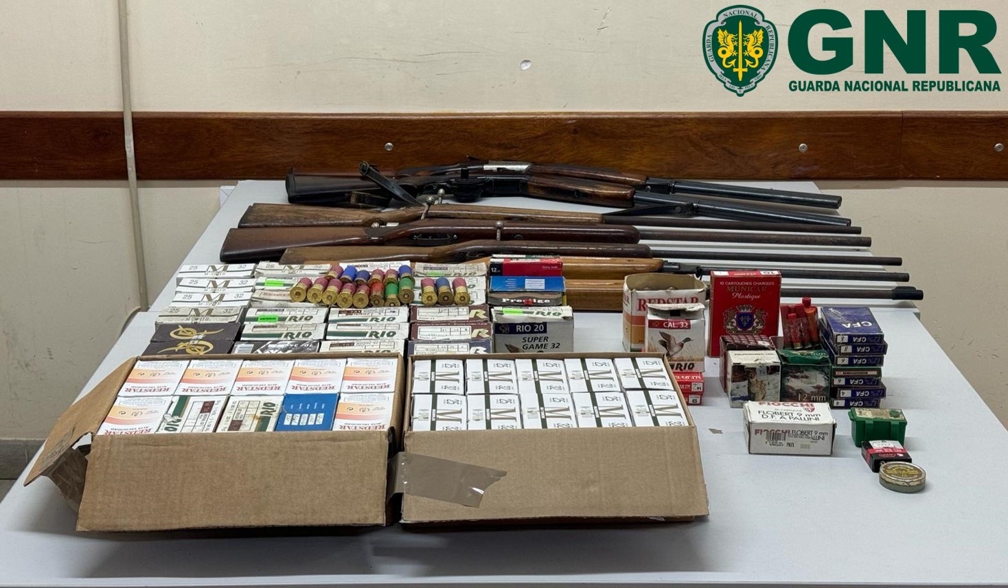 Homem de 60 anos detido em Caminha com 7 armas e mais de 2.000 munições