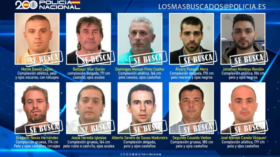 Português entre os 10 criminosos mais procurados em Espanha