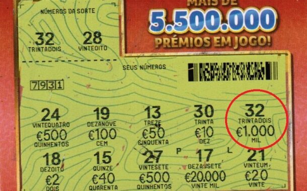 Gastou 2 euros em raspadinha e ganhou mil em Barcelos