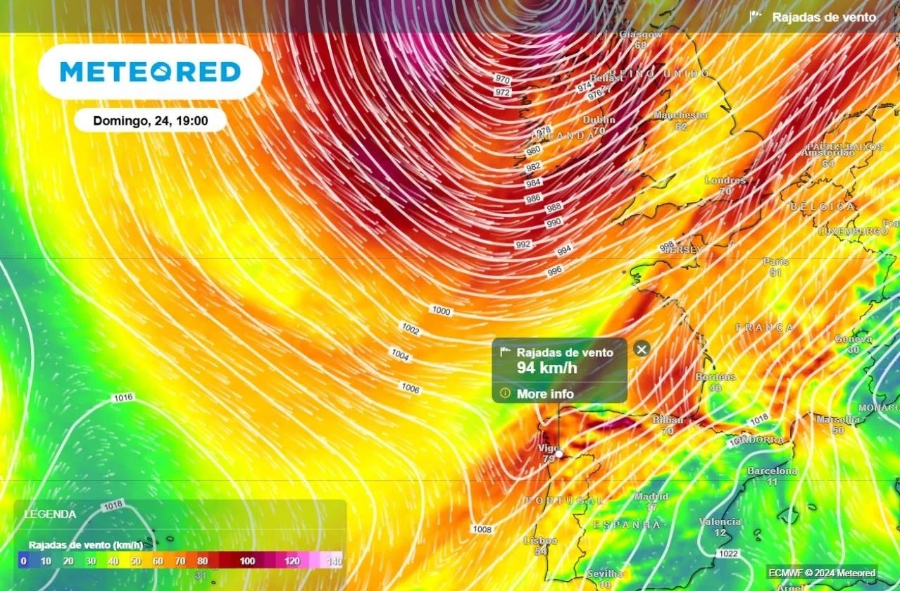 Tempestade Bert atinge Minho com muito vento e chuva este domingo