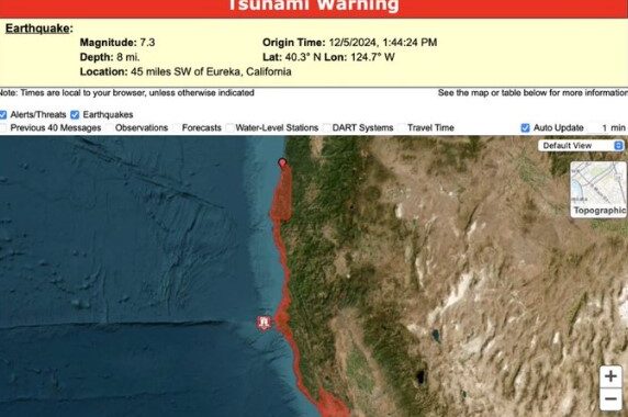 Estados Unidos emitem alerta de tsunami após sismo de 7.3 na Califórnia